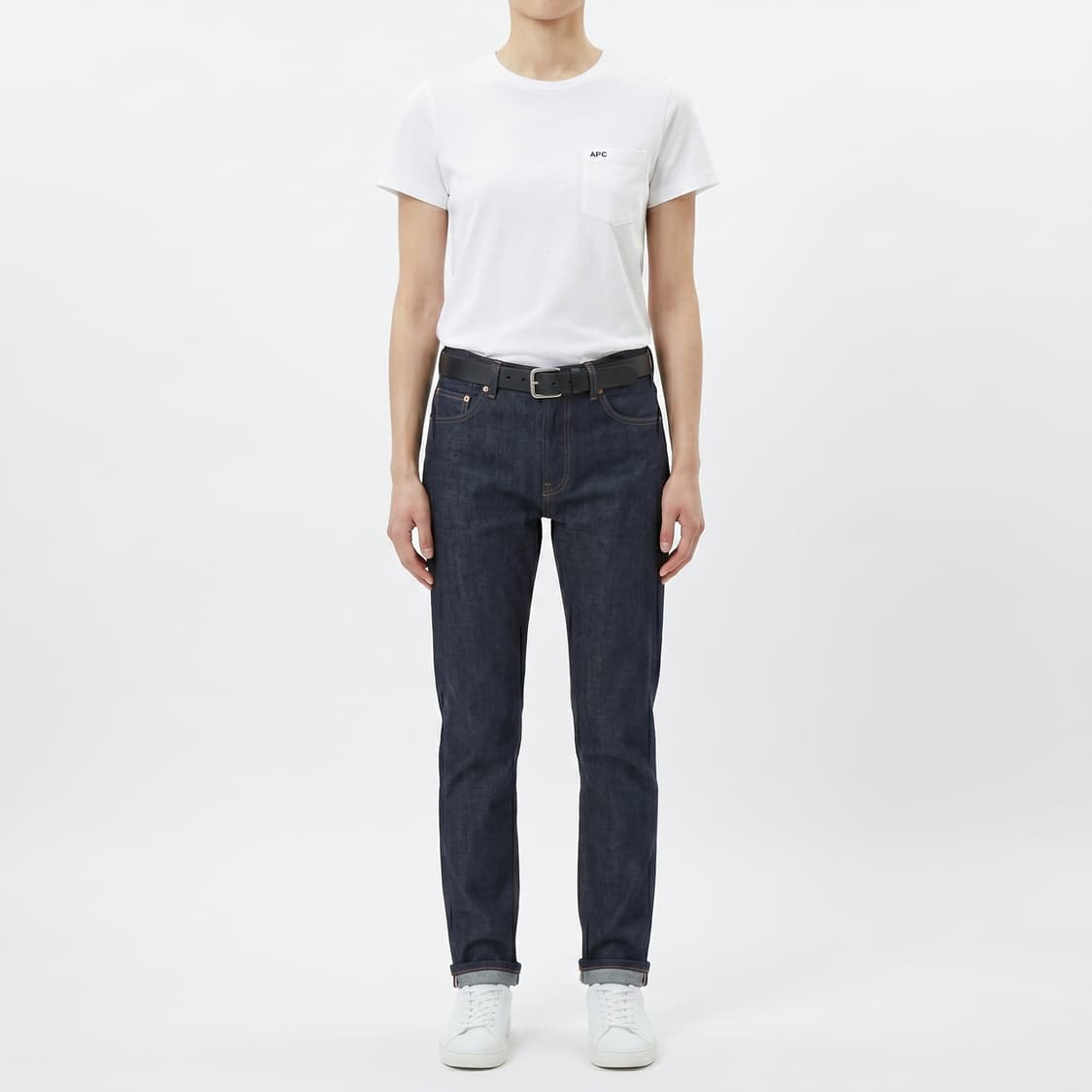 XS/국내 85-90아페쎄(A.P.C.)재팬로고 포켓 반팔티셔츠(화이트) 상품이미지1