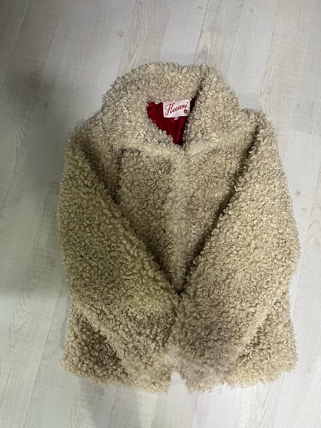 샵히어리 앙쥬 퍼 하프 코트 베이지 상품이미지1