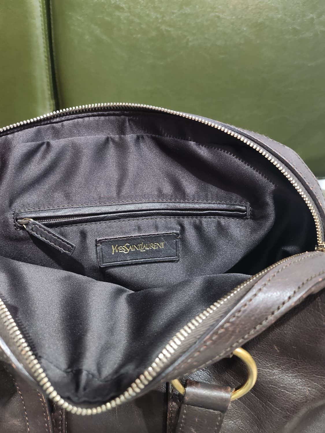 입생로랑 Y라인 뮤즈백 브라운 가죽 정품 상품이미지5