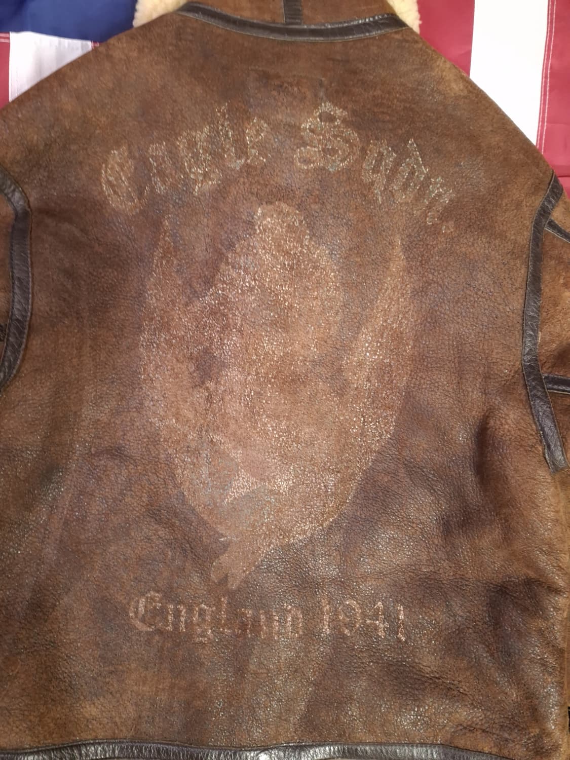 90's 미공군 B-3 TYPE 리얼레더 항공폭격기 무스탕 상품이미지10