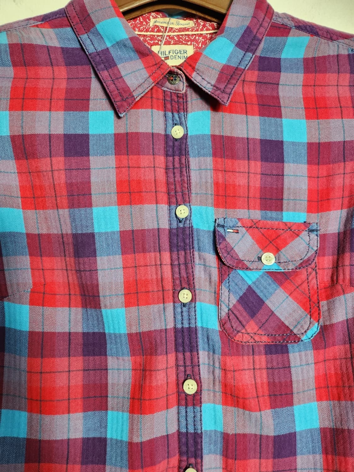 S 타미 힐피거 데님 체크 플란넬 셔츠 상품이미지3