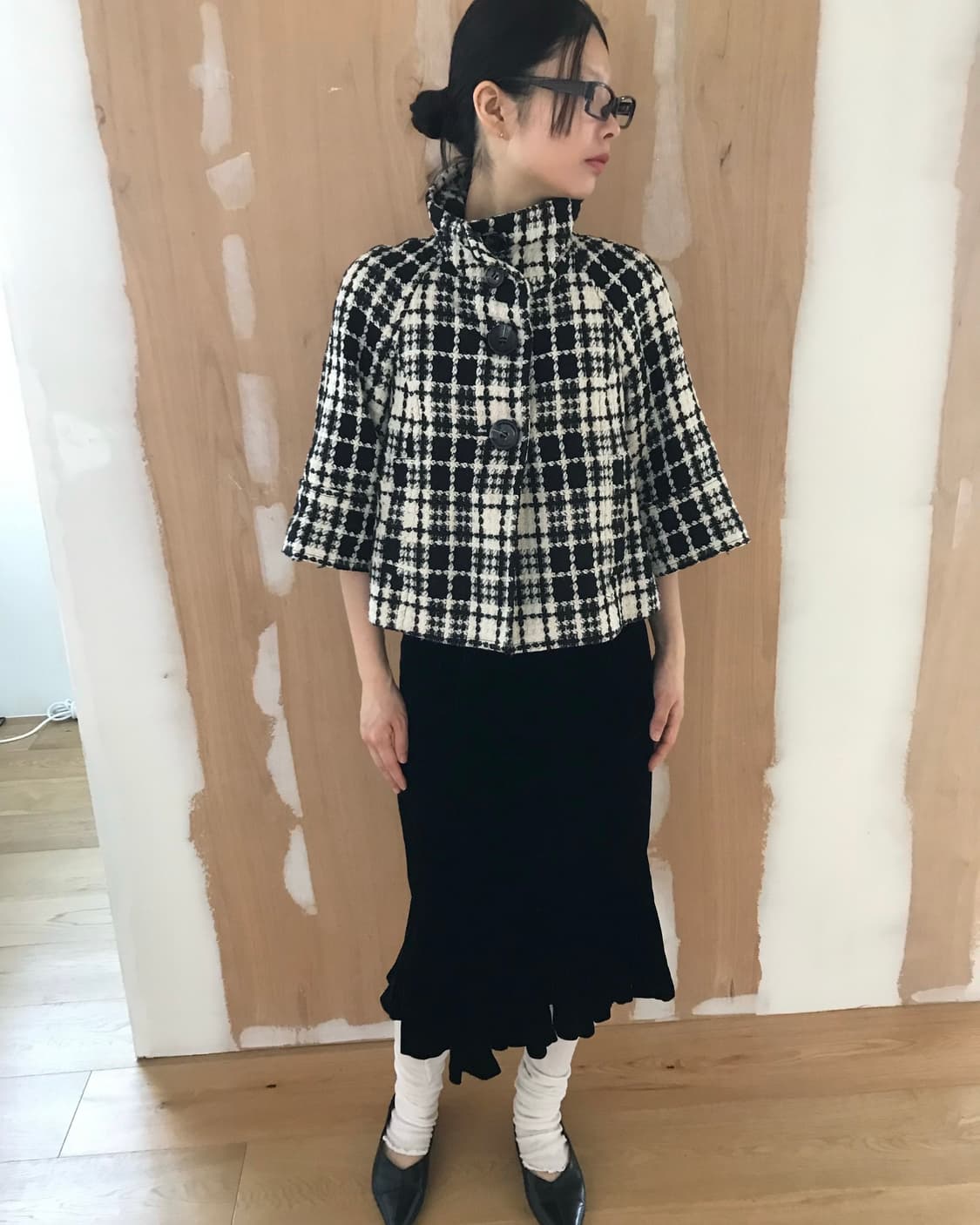 vintage check pattern button jacket 상품이미지1