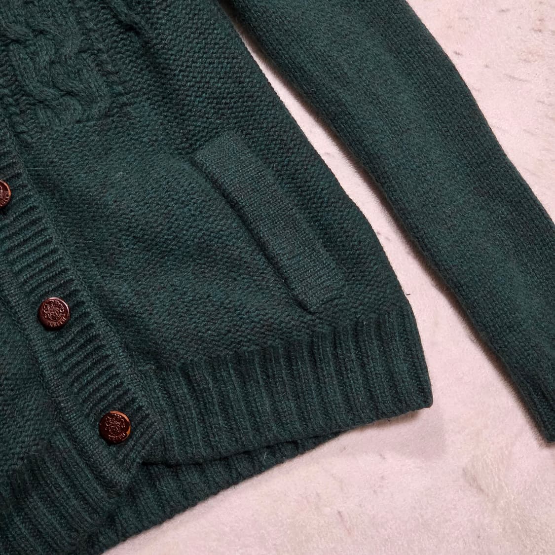 KEITH 키이스 그린 넥버클 꽈배기 가디건 상품이미지3