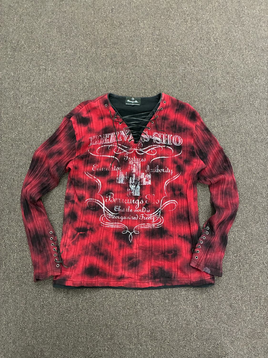 L)BERNING SHO 빈티지 여성 레이스업 펑크 니트 상품이미지5