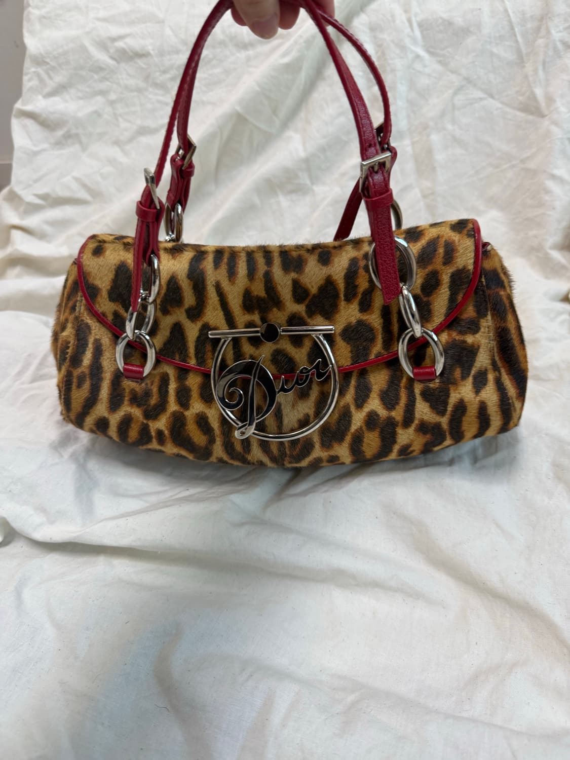 Rare] 디올 정품 호피 송치 가방 스칸디백. 갸루 상품이미지1