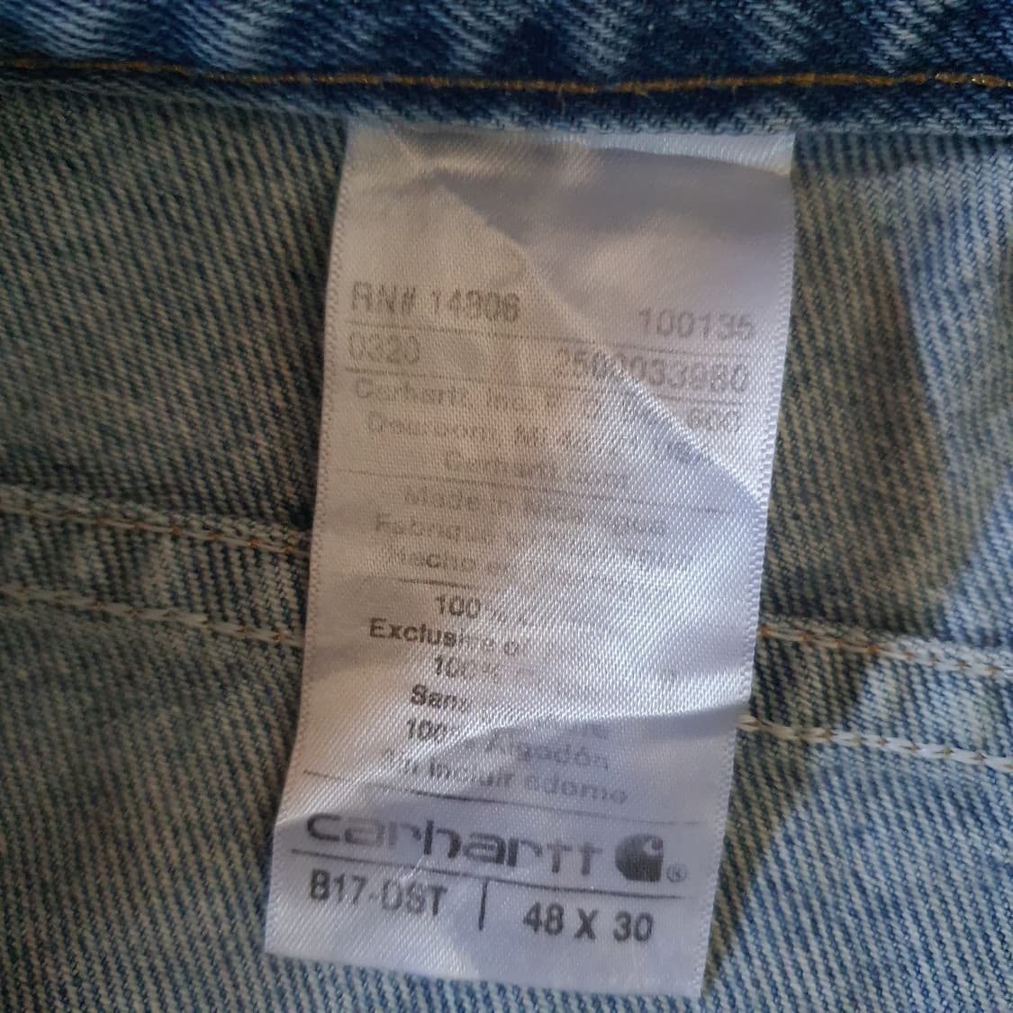 빅사이즈 칼하트 빈티지 데님 팬츠 No.45 상품이미지5
