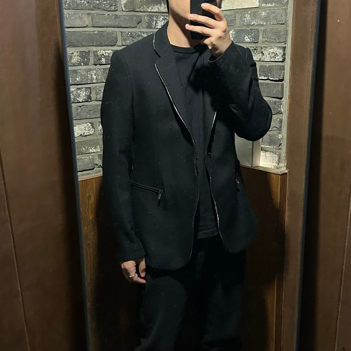 XL) 엠포리오 아르마니 MATT LINE 지퍼 디테일 울 블레이저 상품이미지10