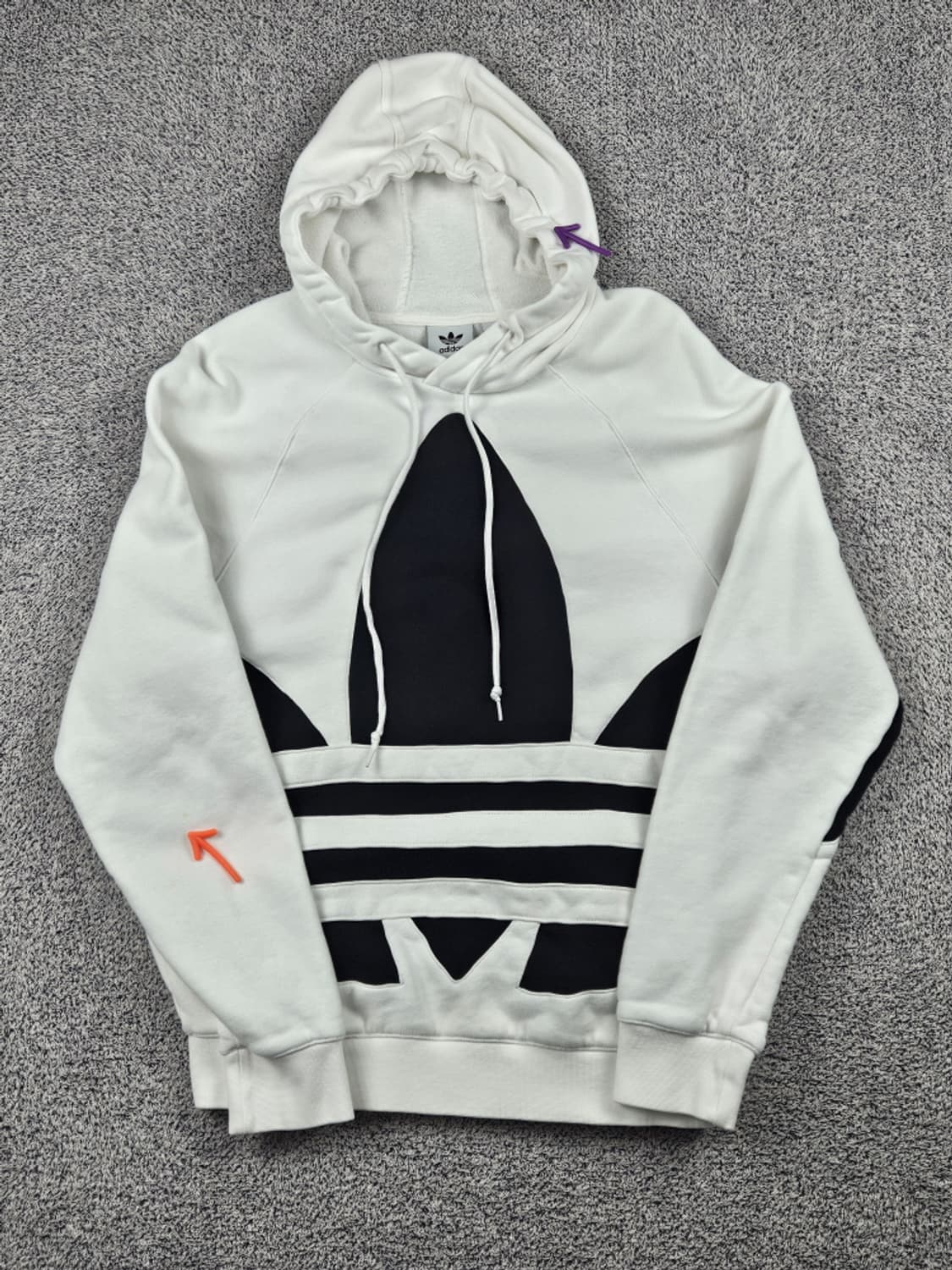 아디다스 빅로고 배색 래글런 후드 티셔츠 ( M ) / 10165 상품이미지5