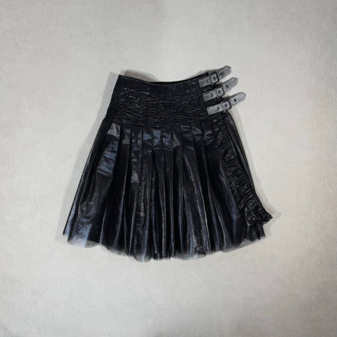 25SS Belted Pleated Black Skirt 상품이미지1