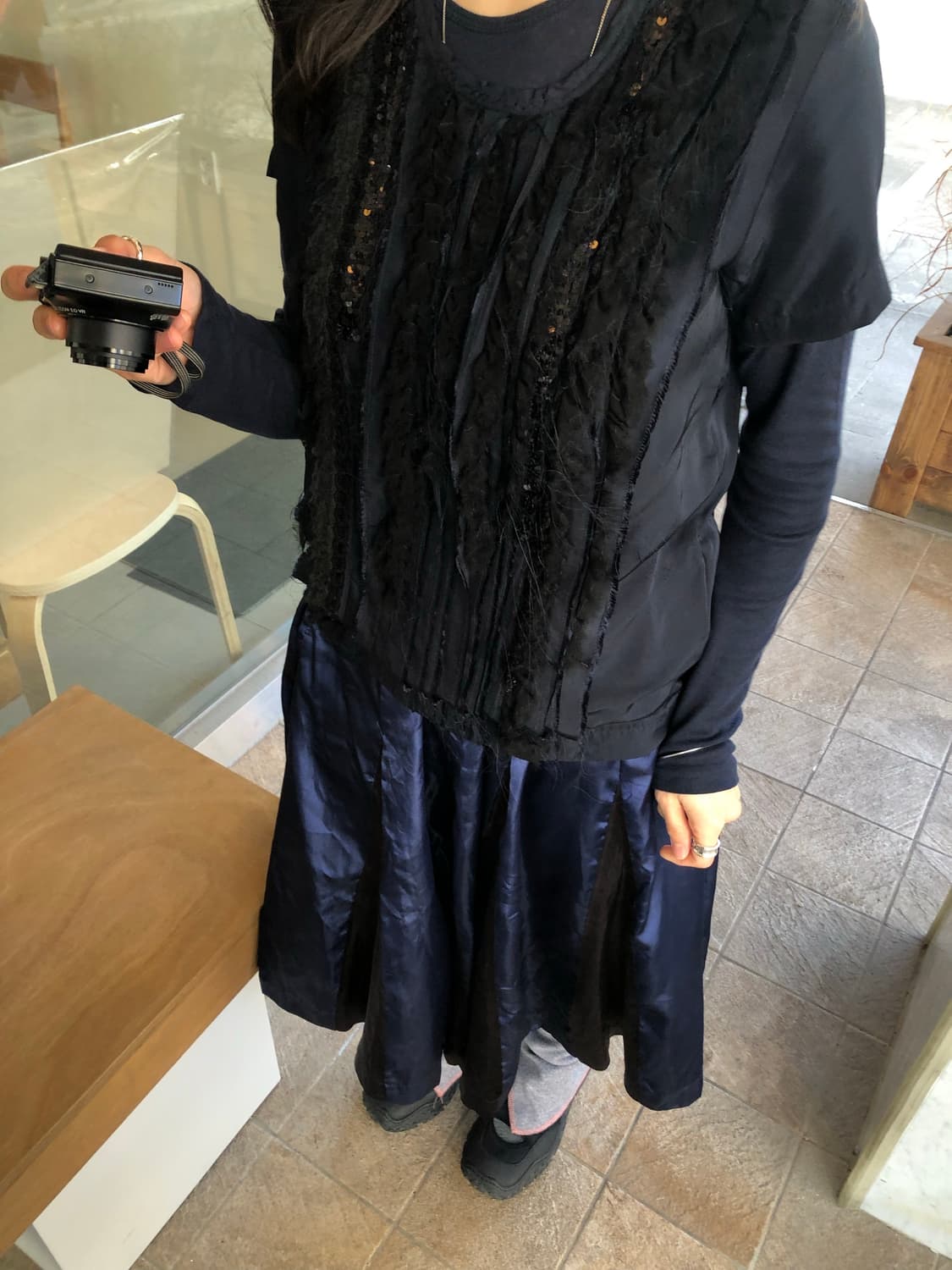 꼼데가르송 새틴 스커트 상품이미지1