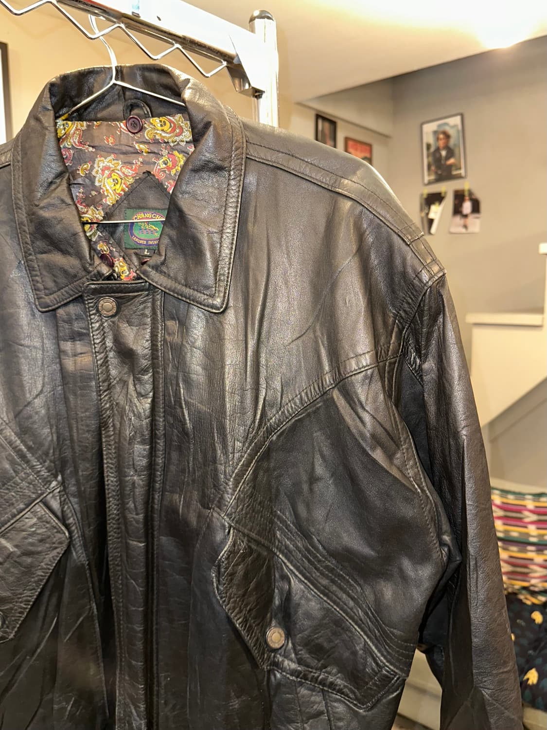90’s Japanese cow-leather bomber jacket 상품이미지6
