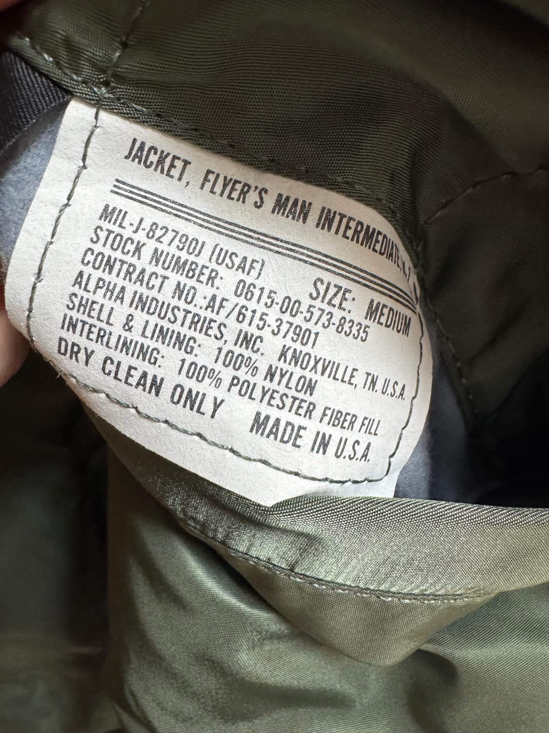 알파인더스트리 ma-1 made in usa m 사이즈 민수용 민트급 상품이미지6