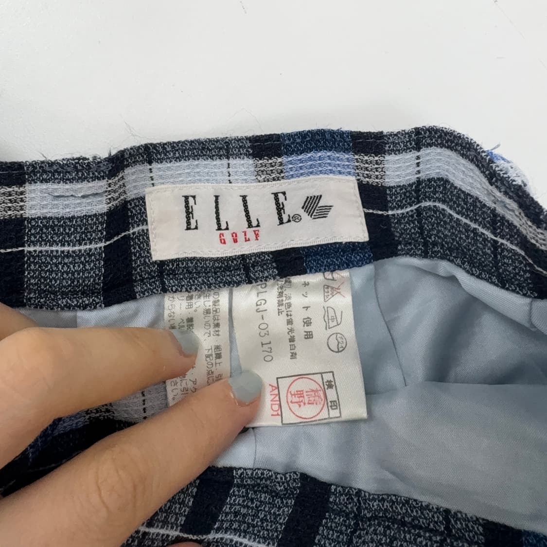 ELLE 와이드 숏 체크 팬츠 상품이미지5