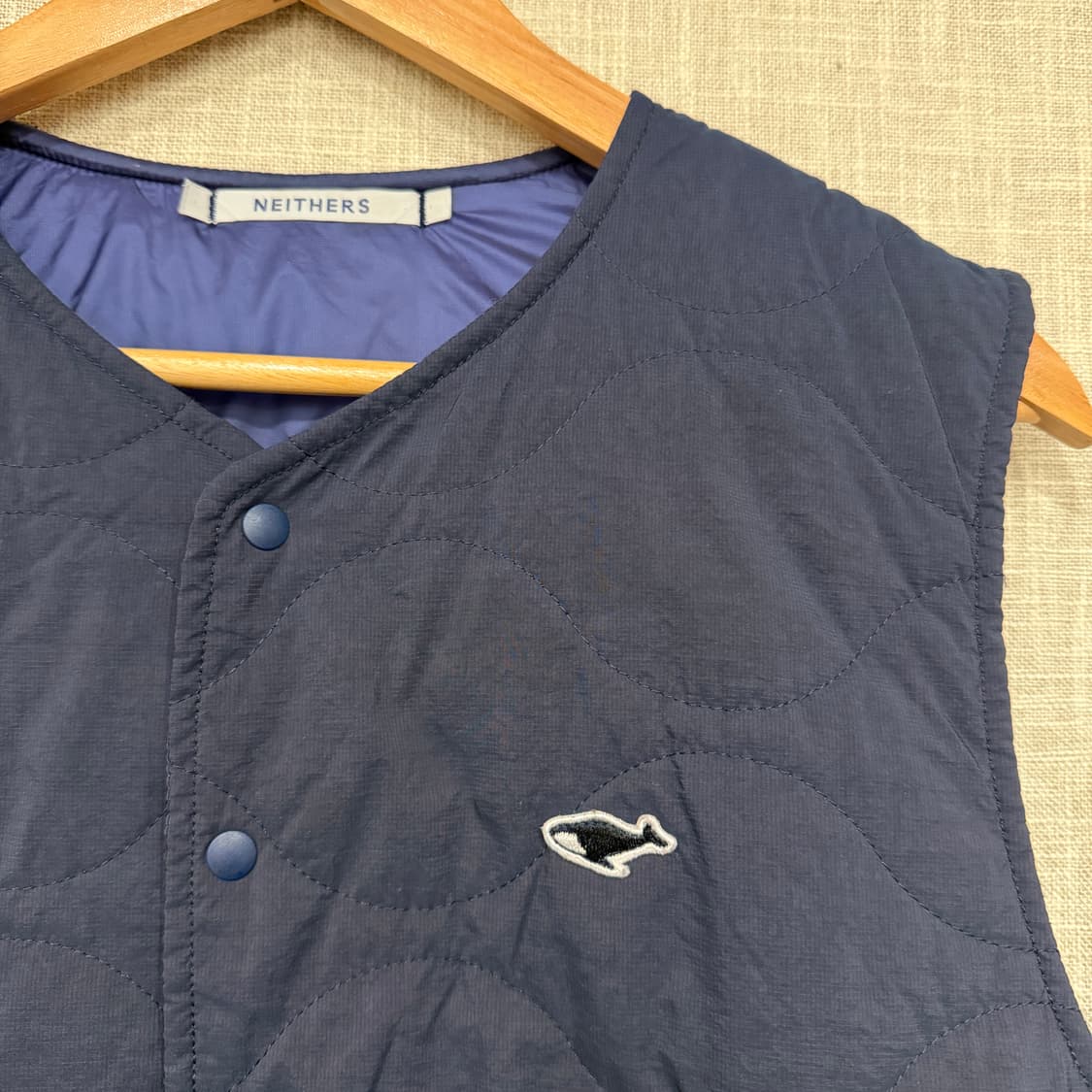 네이더스 양면 퀼팅 패딩 조끼 네이비 3 네이비 상품이미지3