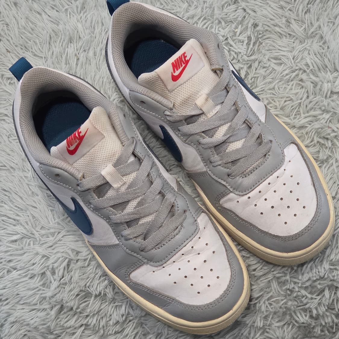 7q-27:나이키 코트 버로우 로우 화이트/그레이 블루 (24cm) 상품이미지5