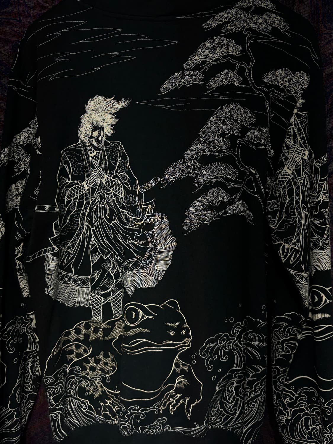 오리엔탈  뱀자수x사무라이 문양 후드집업자켓 상품이미지8