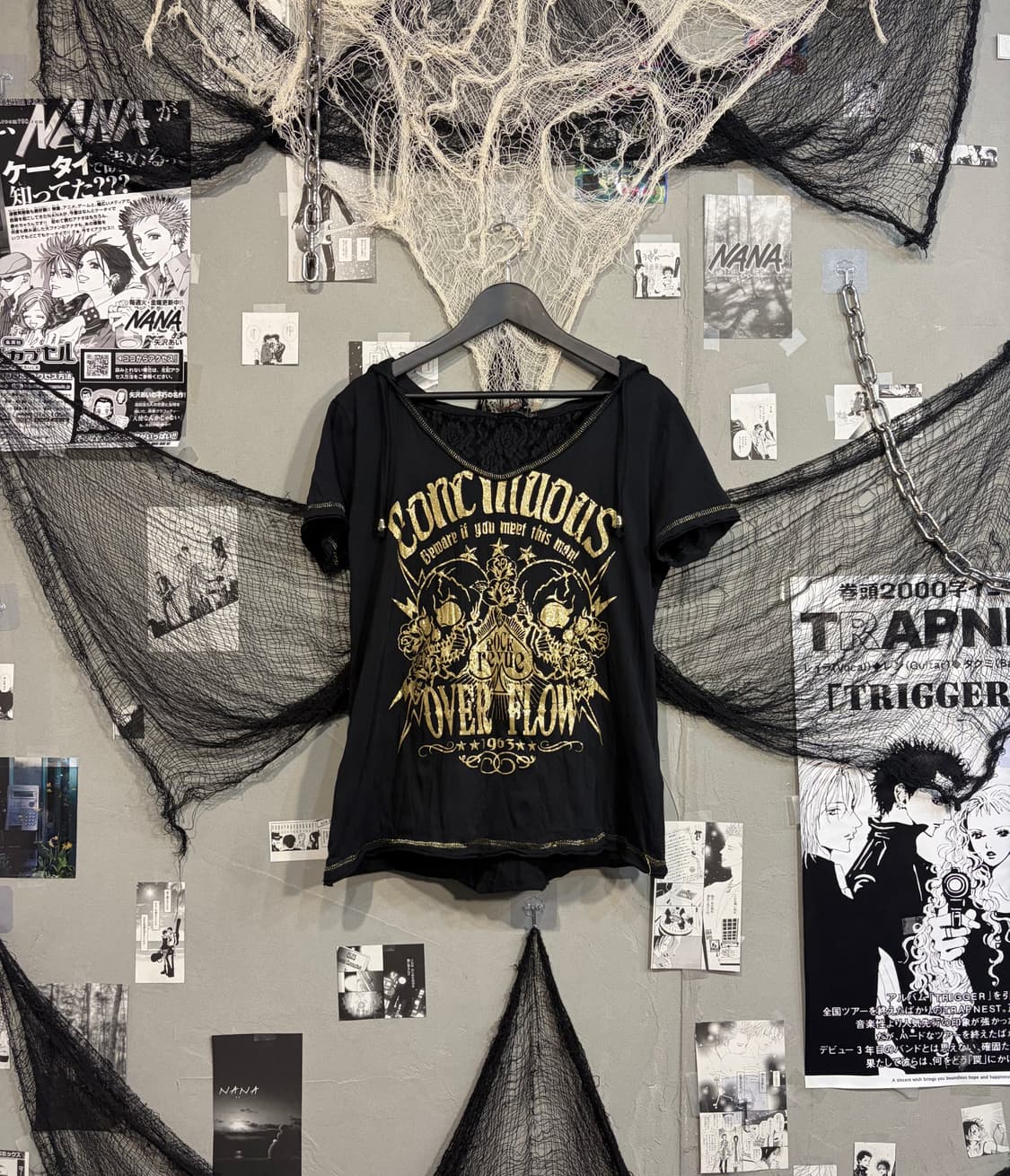 Gothic skull lace tie hood half sleeve 상품이미지4