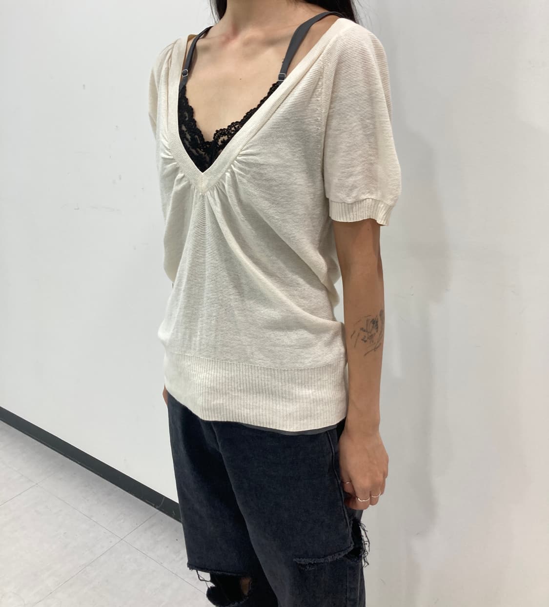 Raglan v neck knit t 상품이미지2