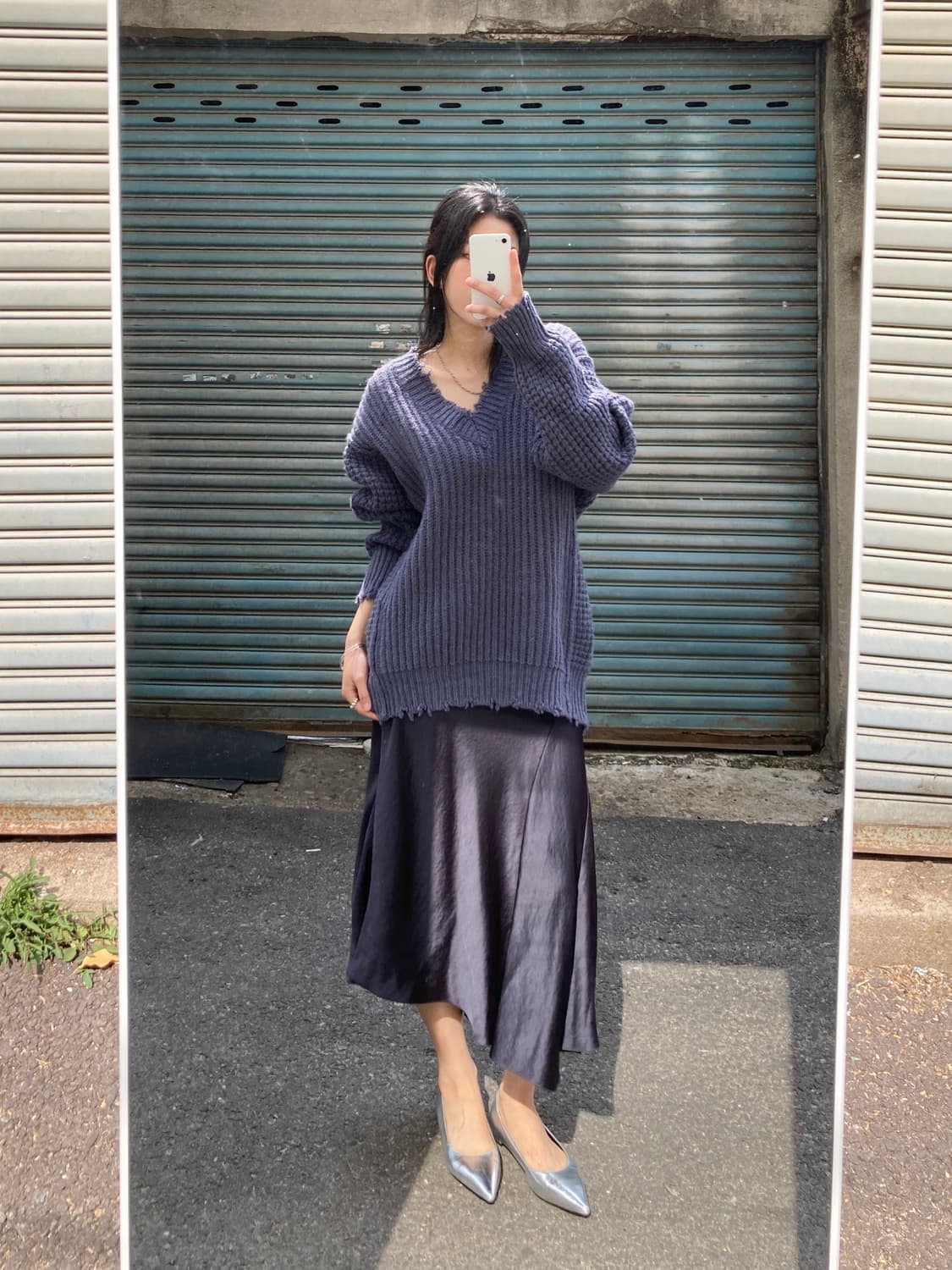 Freak’s Store 데미지 디테일 빅 짜임 니트 상품이미지2