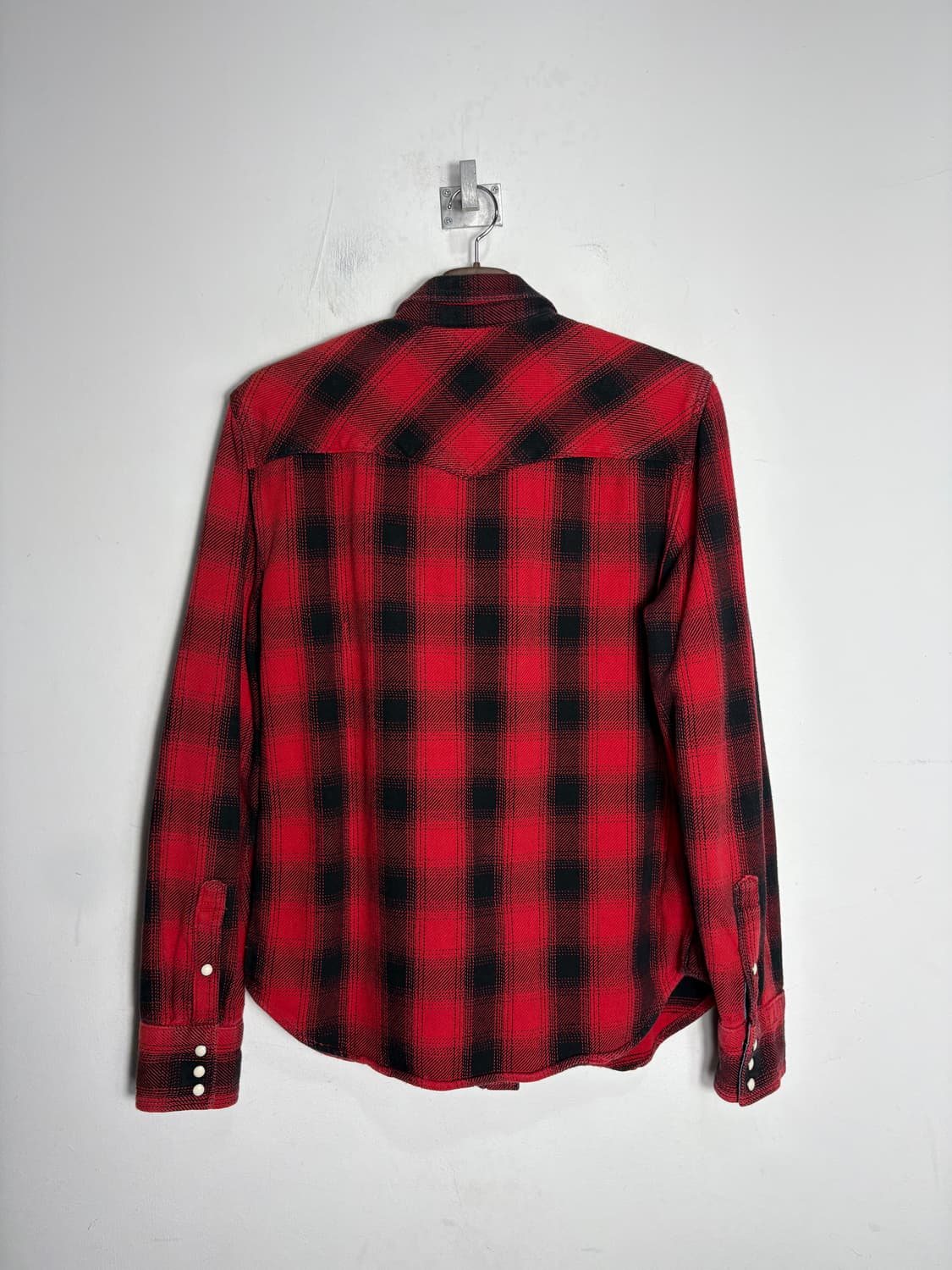 갭 웨스턴 레드 체크 헤비 코튼 셔츠 상품이미지5