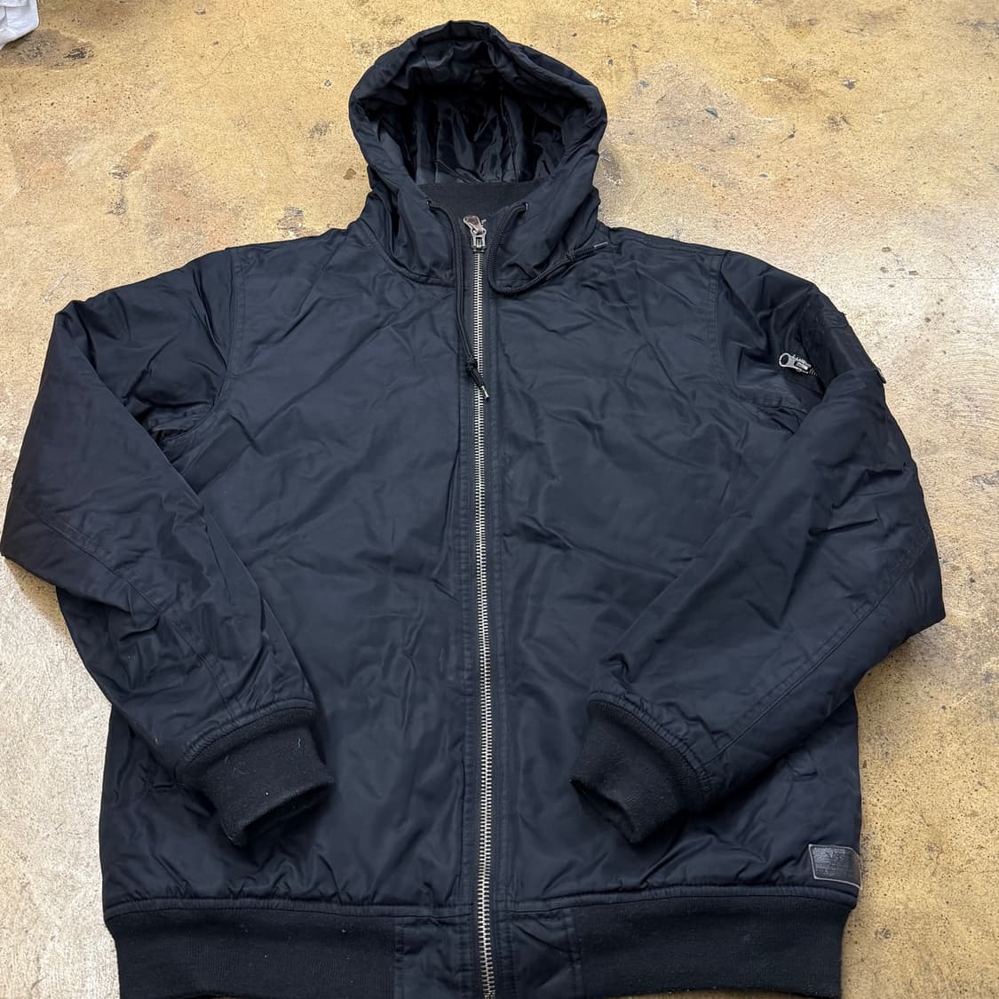 [정품/S] 반스 블랙 후드 집업 항공 점퍼 b16 상품이미지2