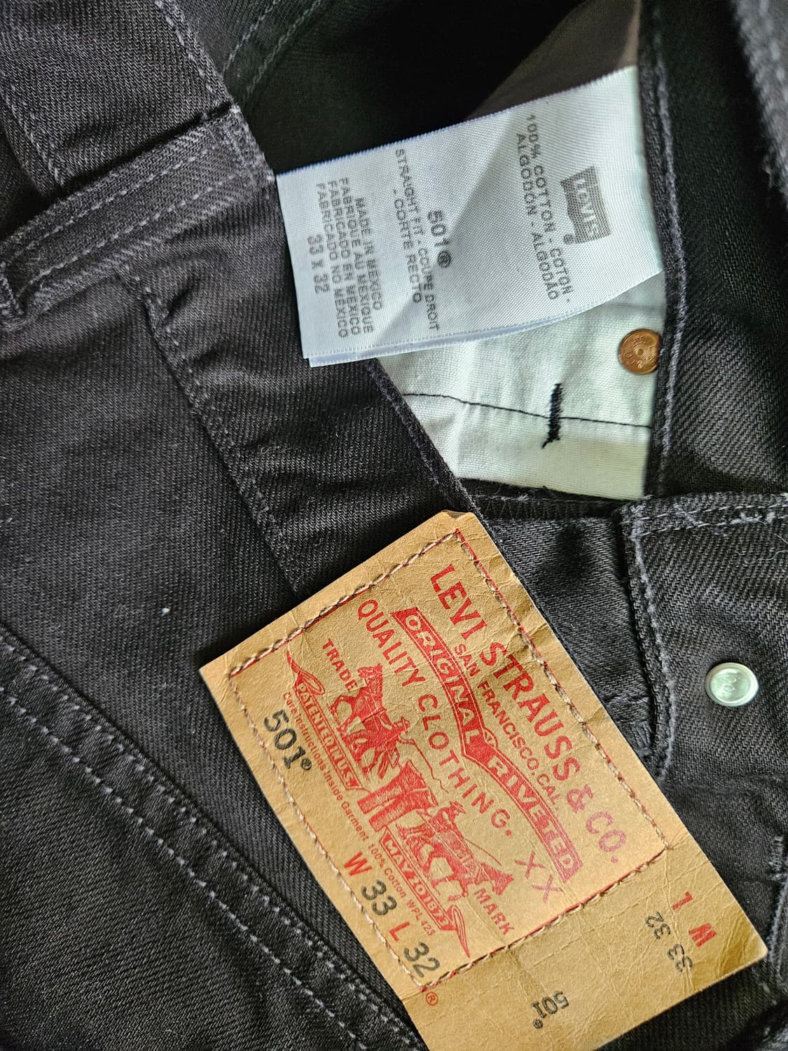 Levis 501 33x32 블랙진 리지드 리바이스 상품이미지9