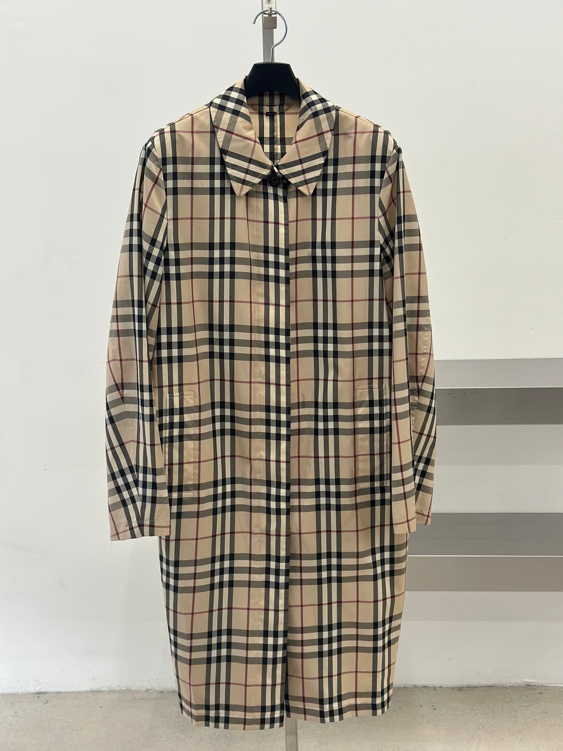 버버리 노바체크 싱글 롱 코트  상품이미지3