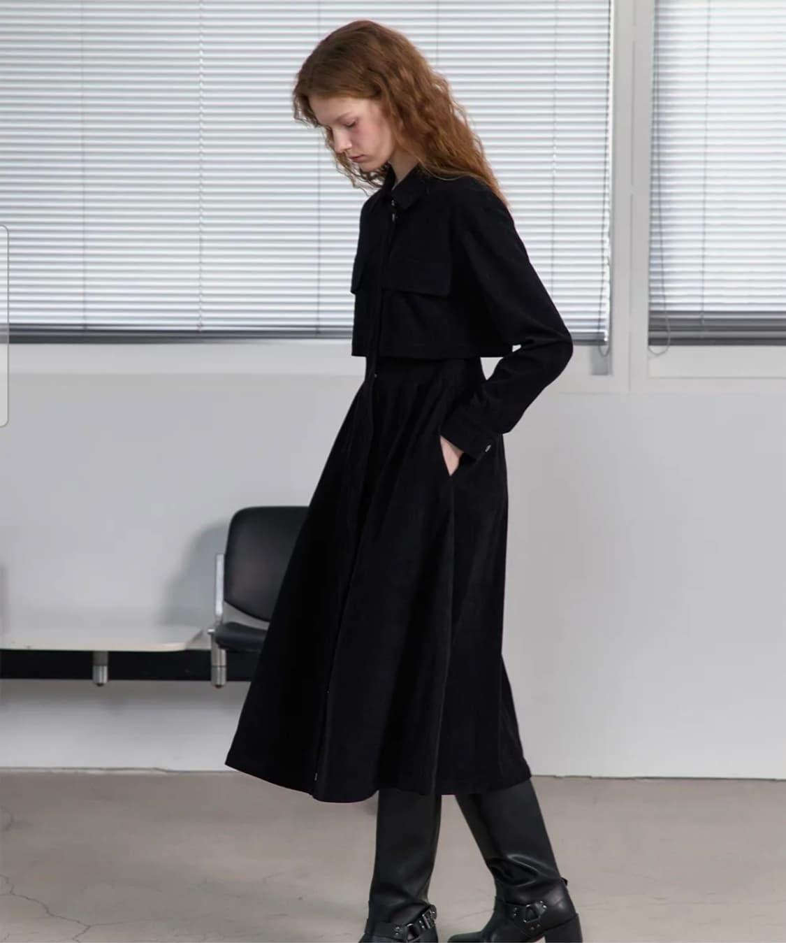 쥬시쥬디 24ss 코듀로이 셔츠형 맥시 원피스 Ssize 상품이미지2