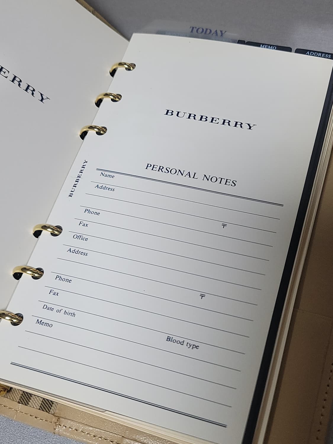 버버리 6공 다이어리 아젠다 a6 애쉬포드 로로마 파일로팩스 빈티지 상품이미지6