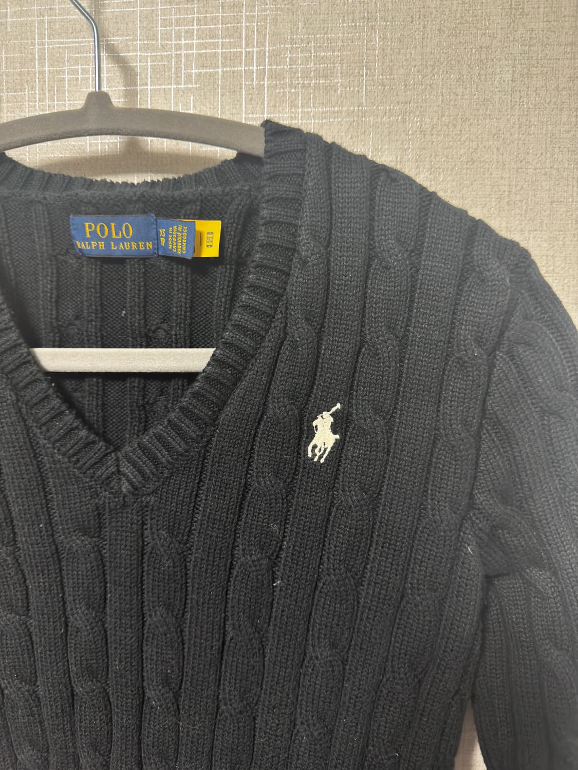 폴로 랄프로렌 V넥 꽈배기 니트 XS 상품이미지2