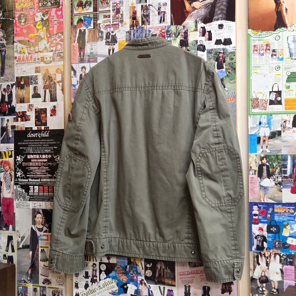 빈티지 포켓 포인트 카키 코튼 워크 자켓 상품이미지5
