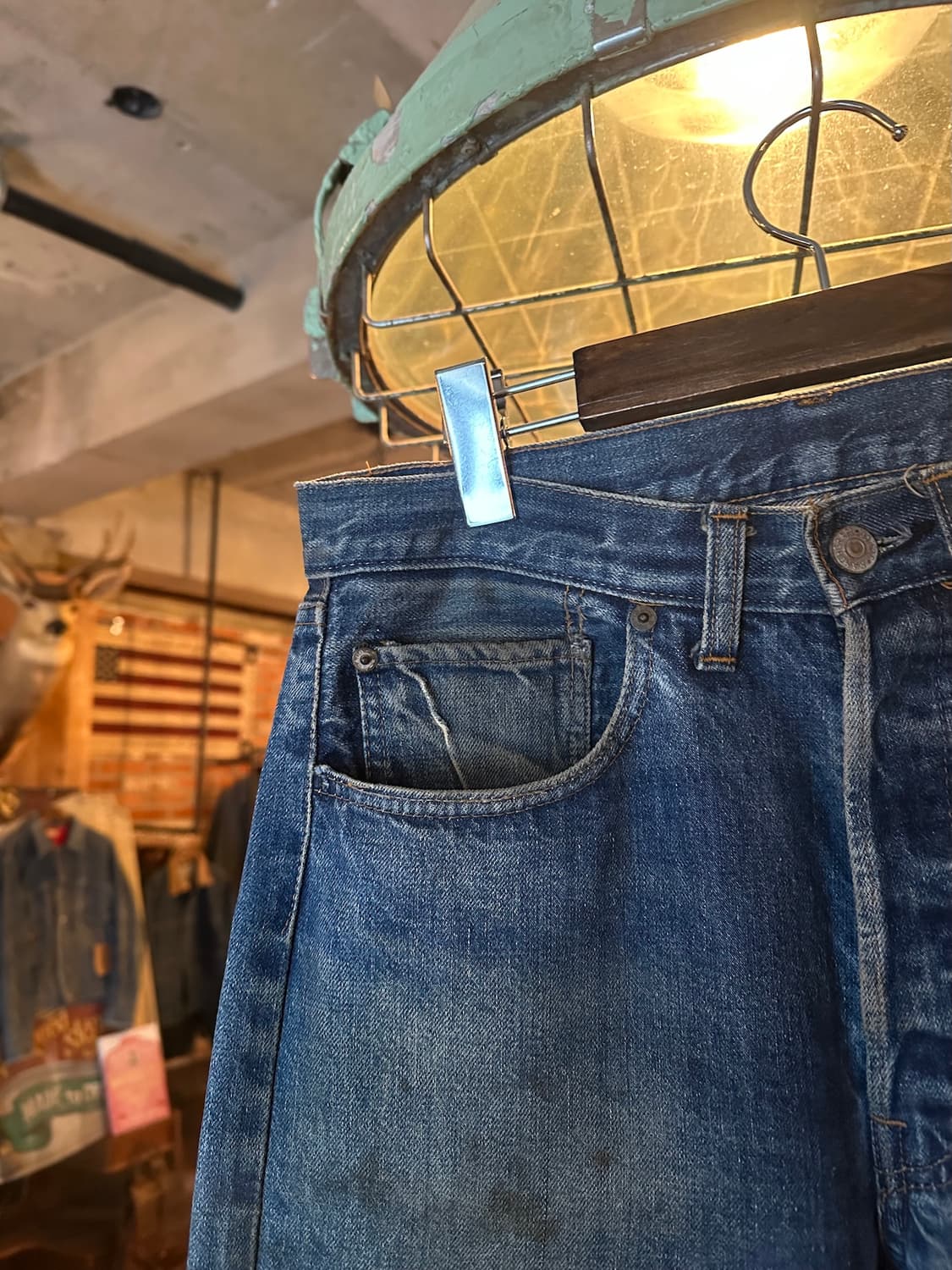 70s USA 빈티지 리바이스 501 66전기 셀비지 데님 팬츠 상품이미지6