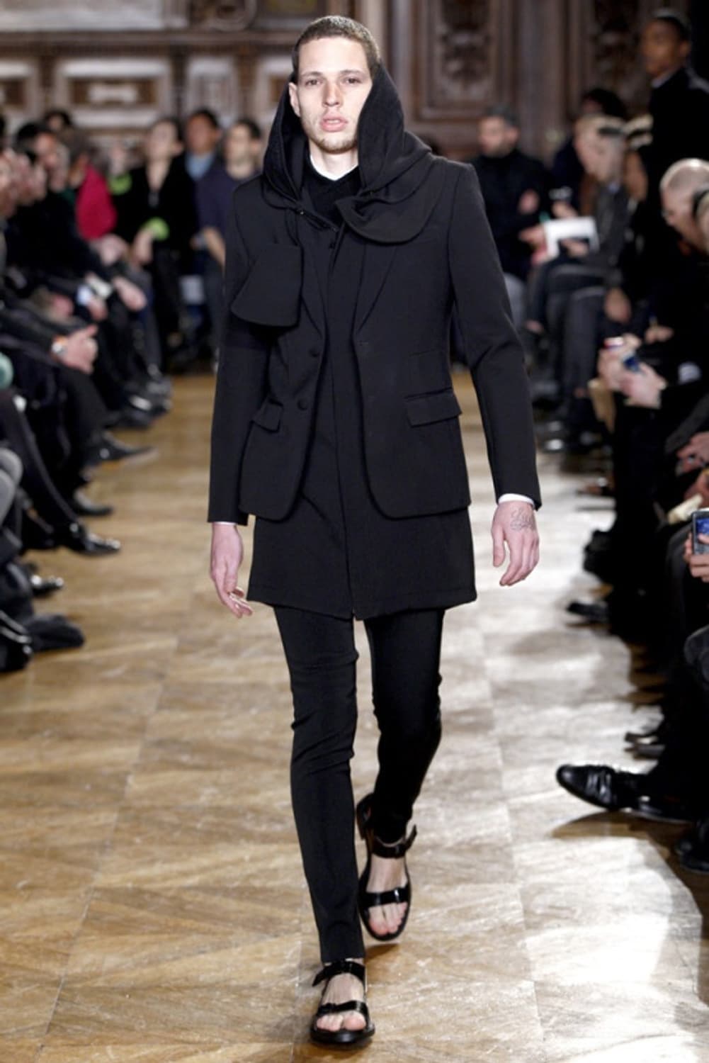 [S]맨즈온 지방시 모티브 레이어드 코트 블랙 상품이미지1