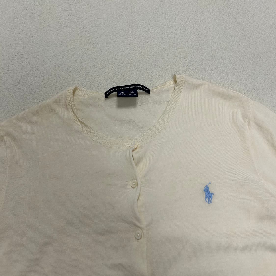 Polo ivory cardigan 상품이미지5