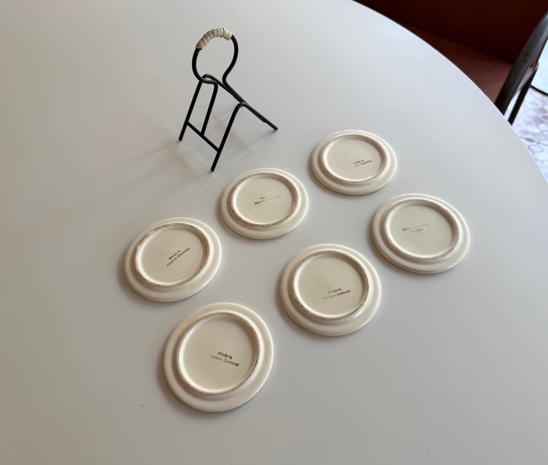 빈티지 세라믹 코스터 6개 세트  ( made in west german 상품이미지7