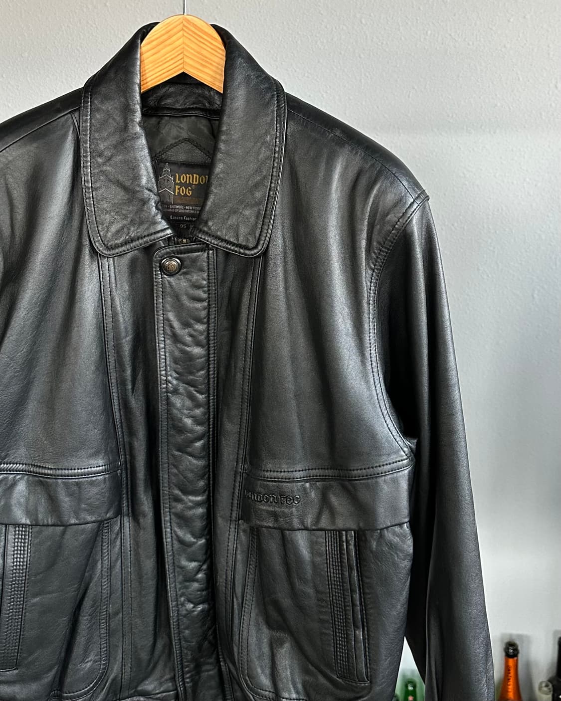 [M]런던포그 90s 양가죽 레더 봄버 자켓 상품이미지3