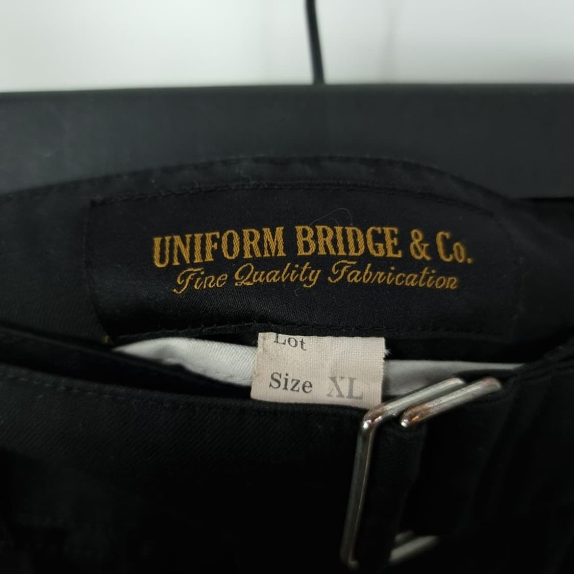 [유니폼브릿지] 벨티드 핀턱 와이드 팬츠 블랙 M19797 상품이미지7