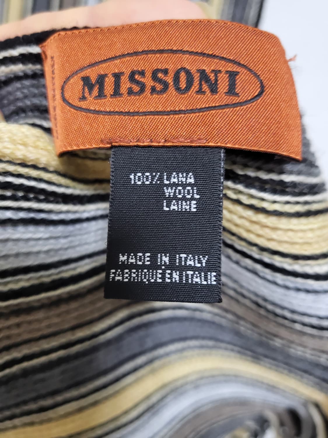 미쏘니 스트라이프 울 머플러 남여공용 상품이미지5