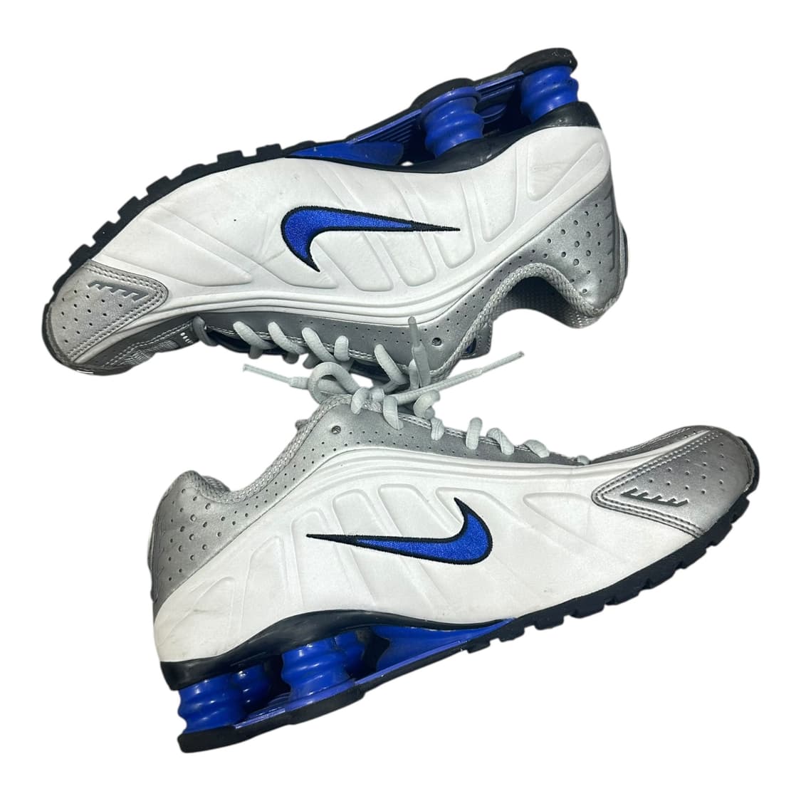 ✨ (바배) 나이키 샥스 R4 화이트 메탈릭 실버 딥 로얄 블루  상품이미지3