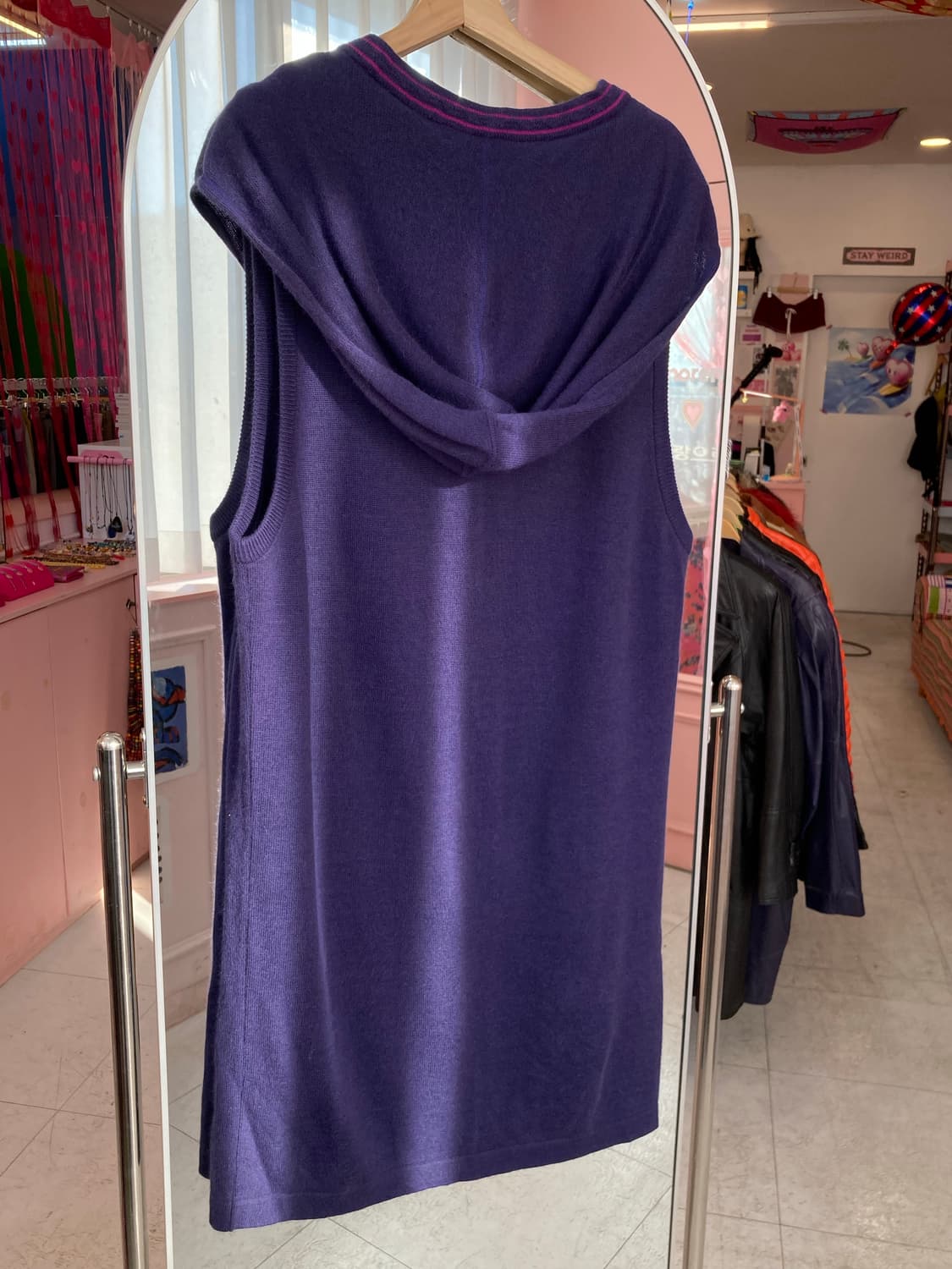 네이비 패치 후디 롱 가디건 상품이미지5