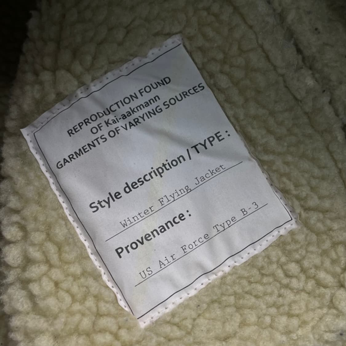 100 카이아크만 B-3 무스탕 가죽자켓 상품이미지5