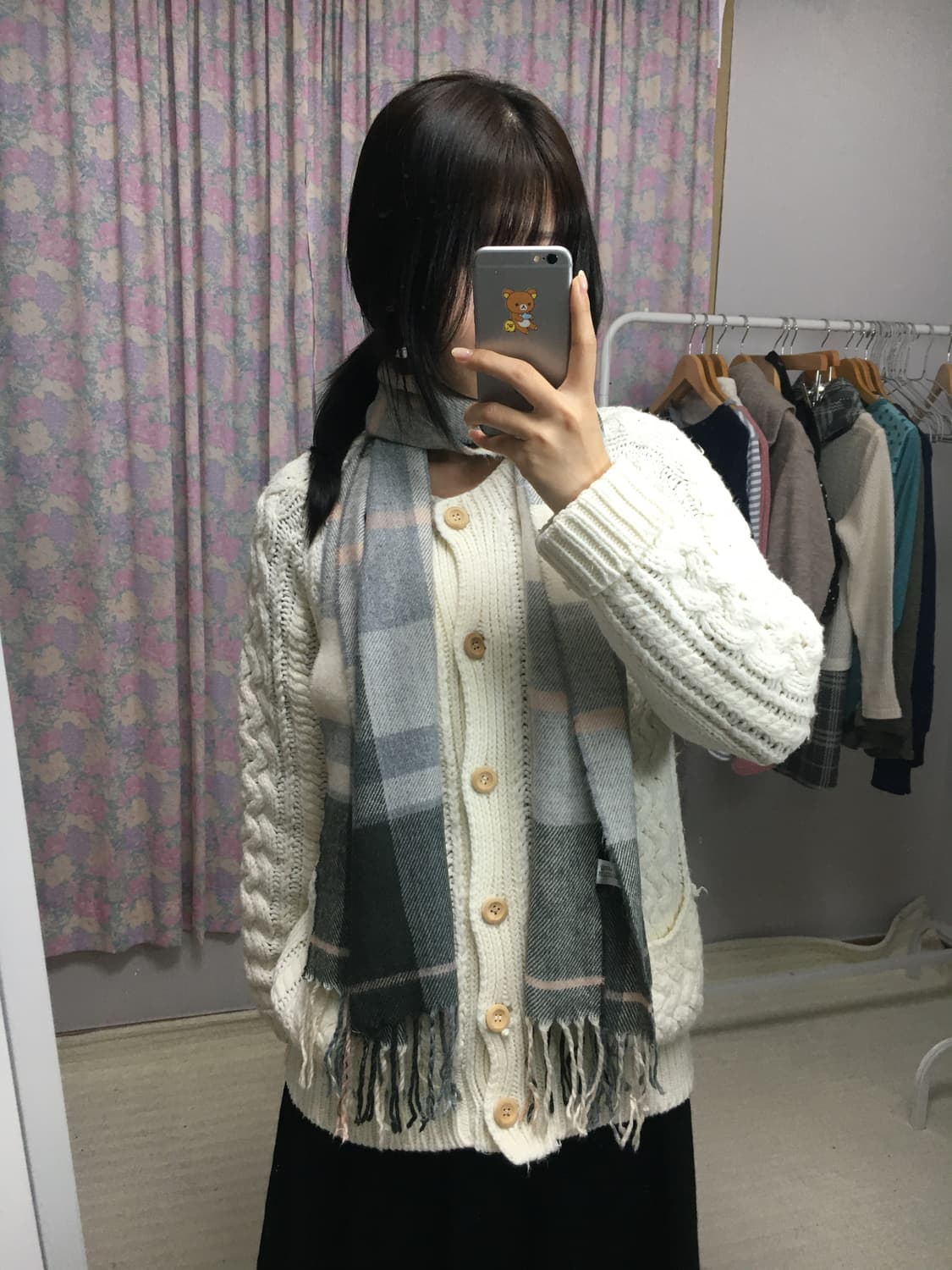 그레이 체크 머플러 상품이미지8