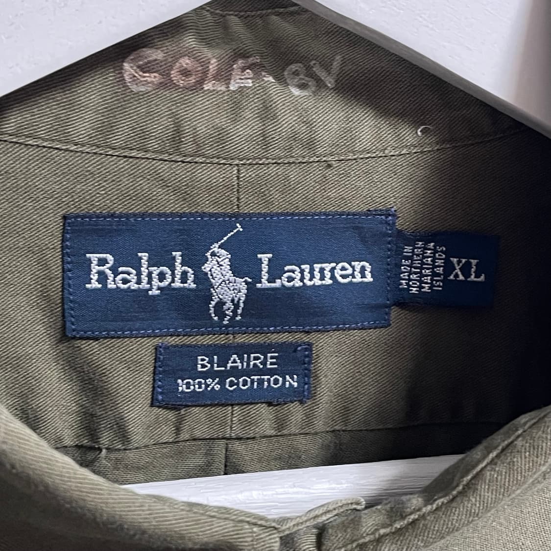 [XL] 폴로 랄프로렌 빈티지 옥스포드 셔츠 올리브 카키 상품이미지2