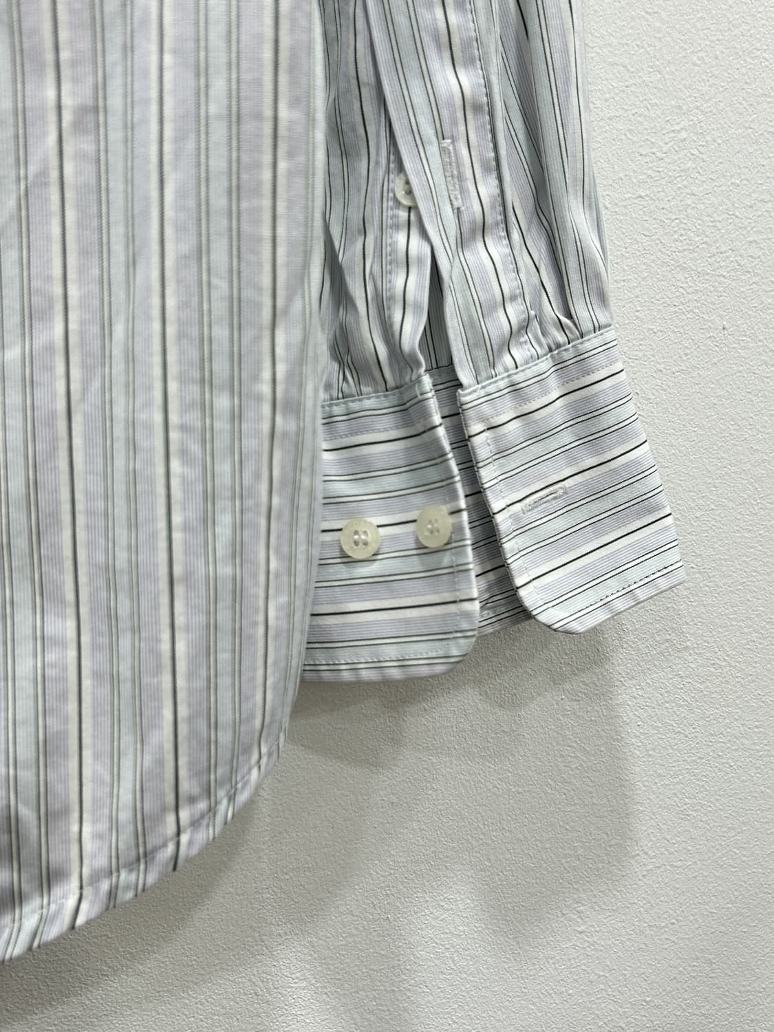 라코스테 그린블루 스트라이프 셔츠 남성 100 (40사이즈) 상품이미지4