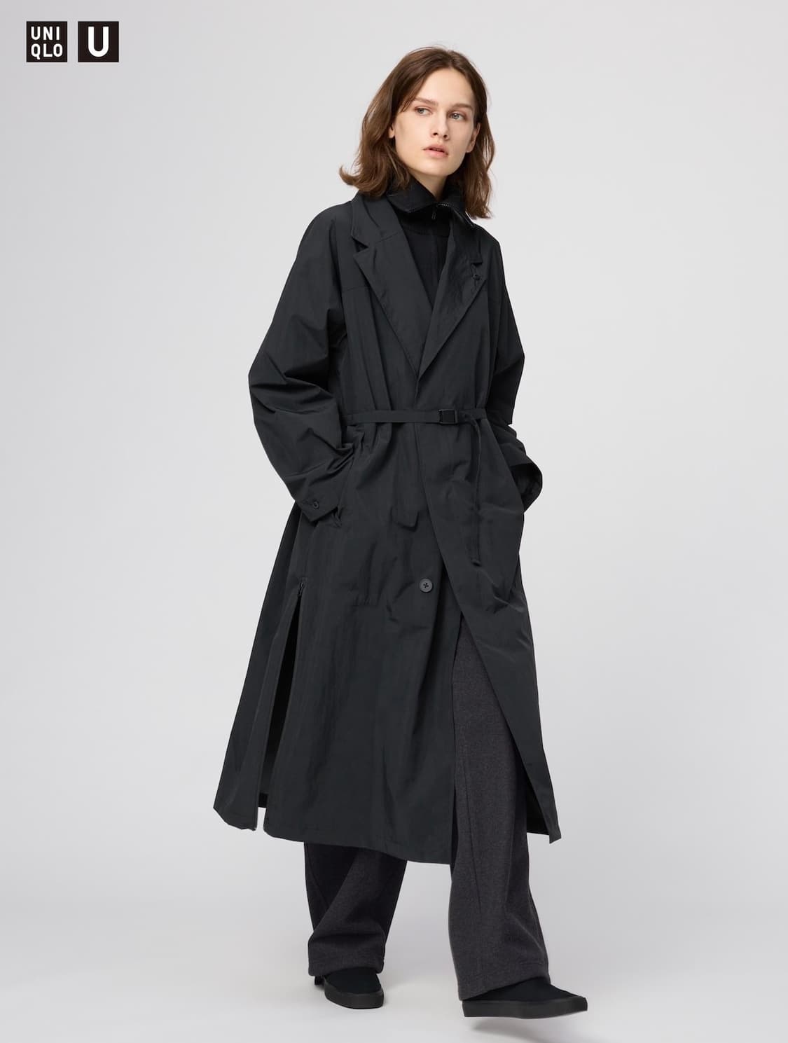 유니클로 U 싱글브레스트 롱코트 블랙 L  상품이미지1