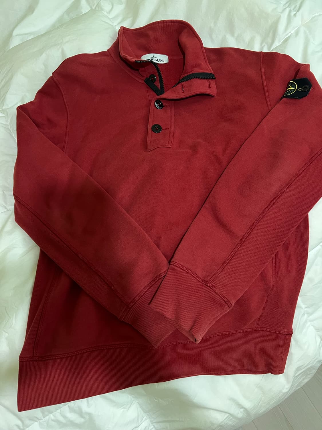 (정품) 스톤아일랜드 하이넥 버튼다운 하프집업 스웨트 셔츠 상품이미지1