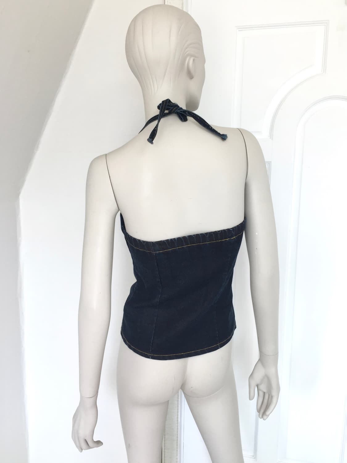 Denim Bustier Halter Top 상품이미지3