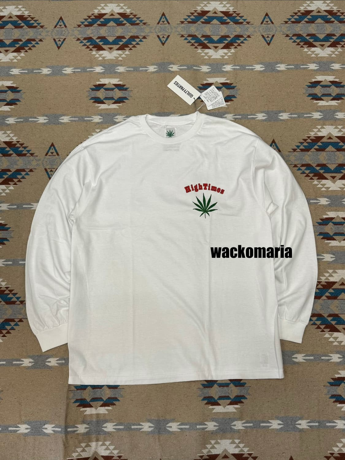 [XL] 와코마리아 x 하이타임즈 헤비웨잇 롱슬리브 화이트 상품이미지1