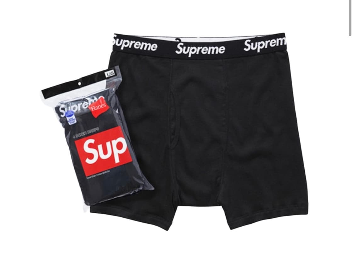 새상품_ 슈프림 헤인즈 박서 브리프 블랙 (4개입) 상품이미지1