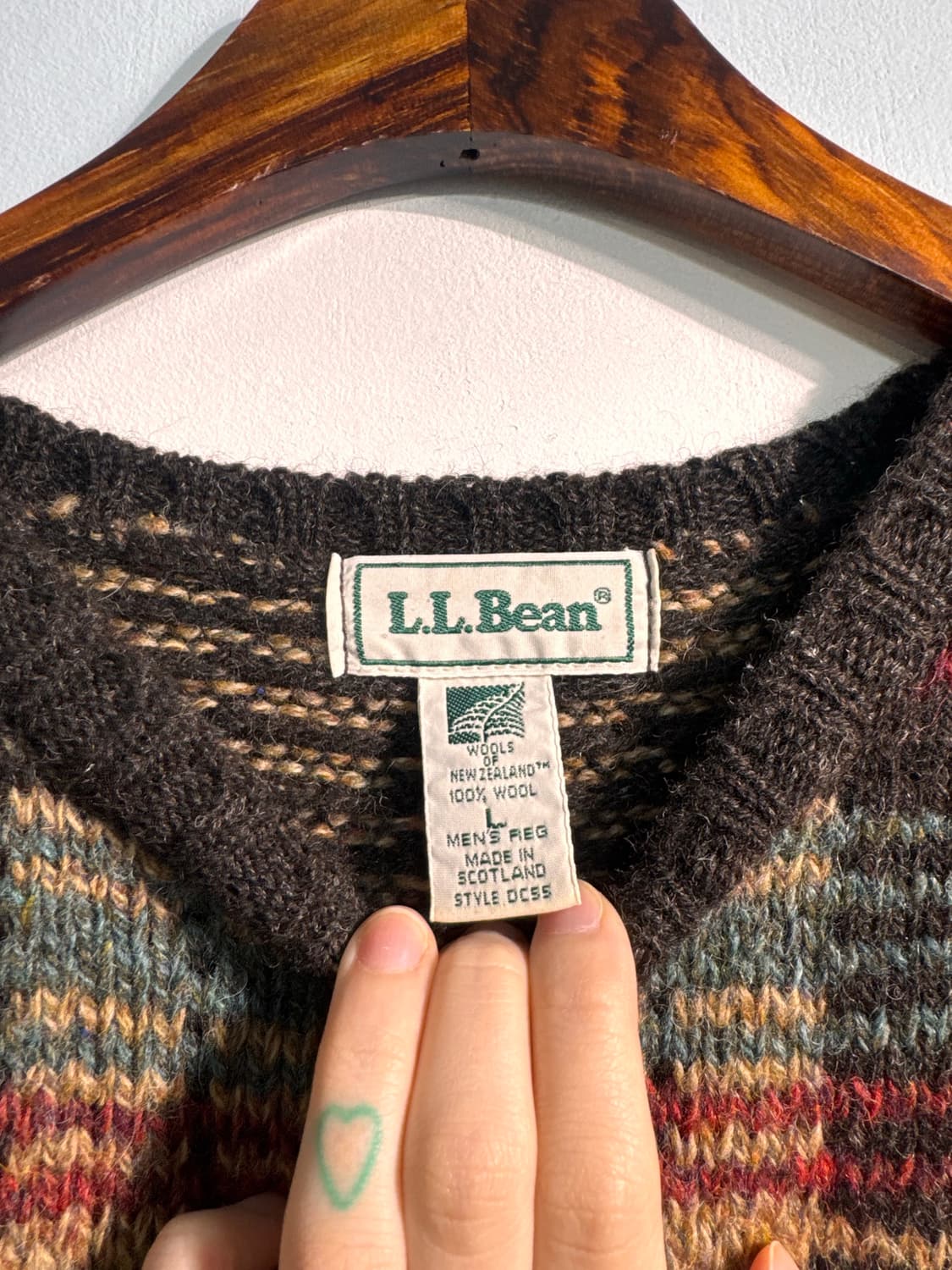 LL BEAN 엘엘빈 1980년대 빈티지 울 100% 니트 L C507 상품이미지9